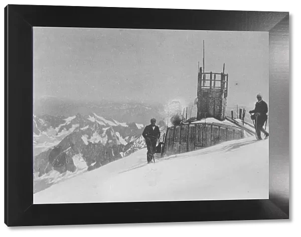 Mont Blanc from Chamonix, . The Janssen observatory on the summit November 1920
