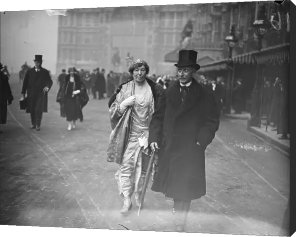 State opening of Parliament. Lord and Lady Mildmay of Fleet. 9 December 1924