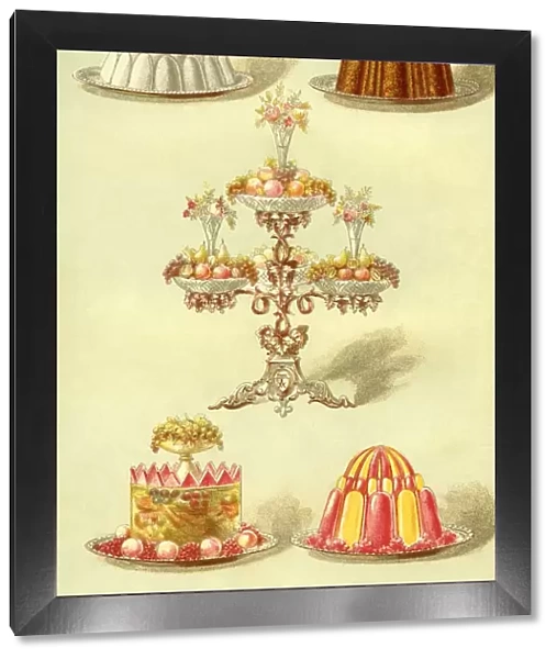 Blanc Mange Fruit Jelly Epergne Christmas Pudding Jelly in Two Colours