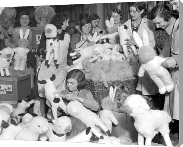 Christmas, 1931 A busy scene at the toy works of Messrs Burman, Whitecross Street, City