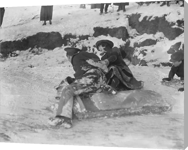 Tobagganing on Hampstead Heath 22 January 1917