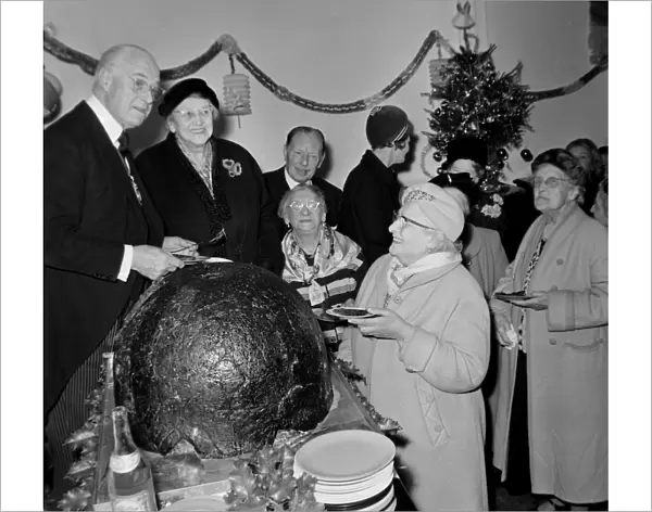 Giant Christmas Pudding Presented by Lord Mayor of London Aldeman Clement James Harman