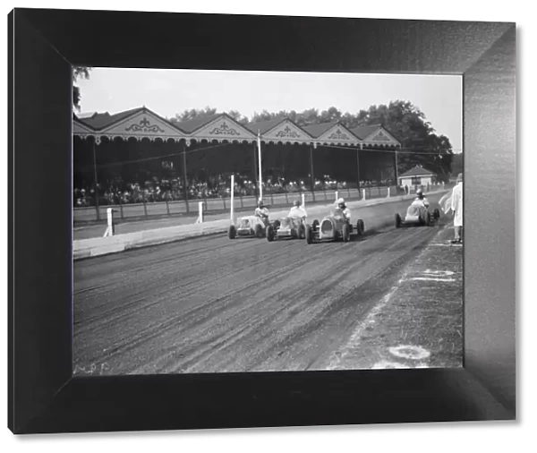 The Crystal Palace miniature car racing grand prix. The start of the race. 1938