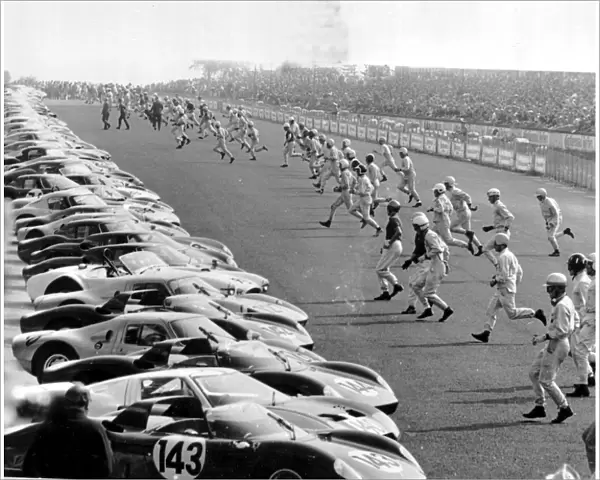 Nurburgring Germany - A Le Mans type start for the 100 km race 2nd June 1964