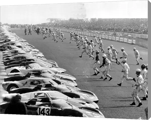 Nurburgring Germany - A Le Mans type start for the 100 km race 2nd June 1964
