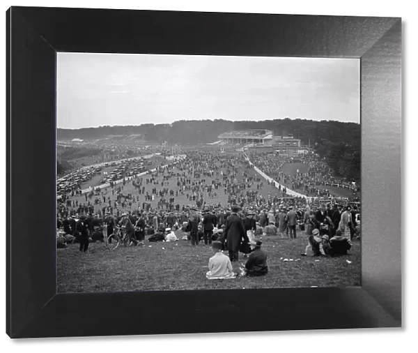 Goodwood racecourse, Sussex, England. The scene from Trundles Hill