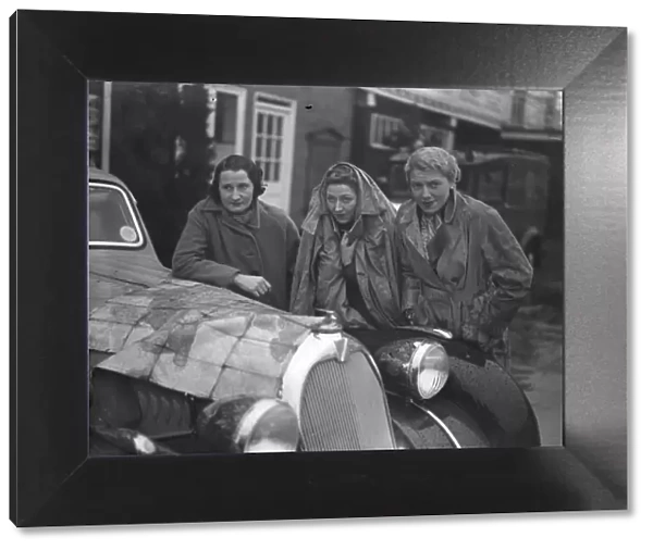 Miss Amy Johnson prepares for Monte Carlo Rally with woman codriver. Miss Amy Johnson