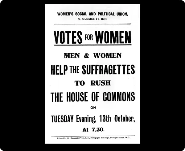 Womens Social and Political Union Votes for Women Help the Suffragettes to rush