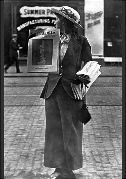 English suffragette, feminist newspaper, 1908