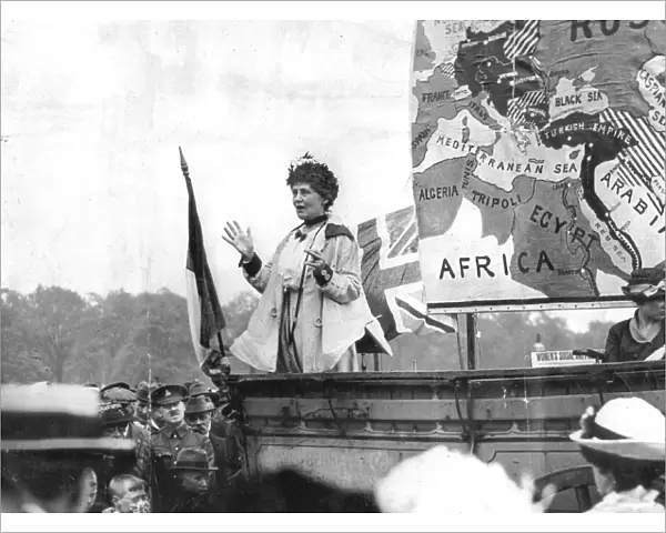 Emmeline Pankhurst, speaking at Hyde Park London - May 1917