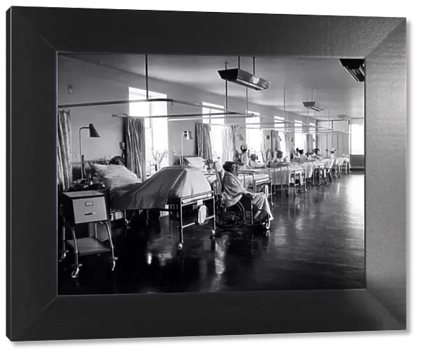 Patients recovering in a ward in the new Guys hospital building, London. 3rd May 1961