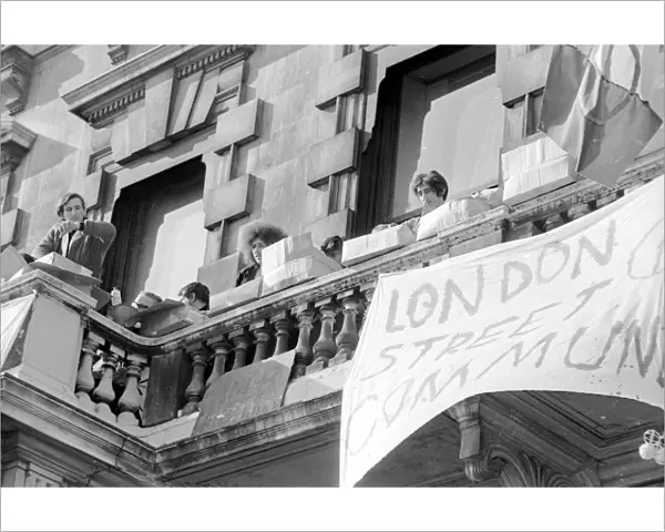 London: Squatters at the empty 60 room mansion a 144, Piccadilly, London, this morning