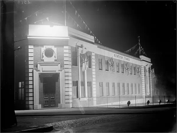 The exterior of the Kentish Times newspaper building with its jubilee decorations