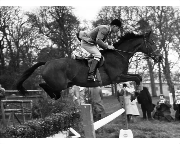 David Barker riding Franco during olympic training at Arundel Castle Sussex 1960