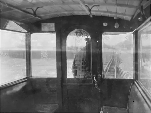 Inside a carriage of the Volks Electric Railway, Brighton 10th February 1936
