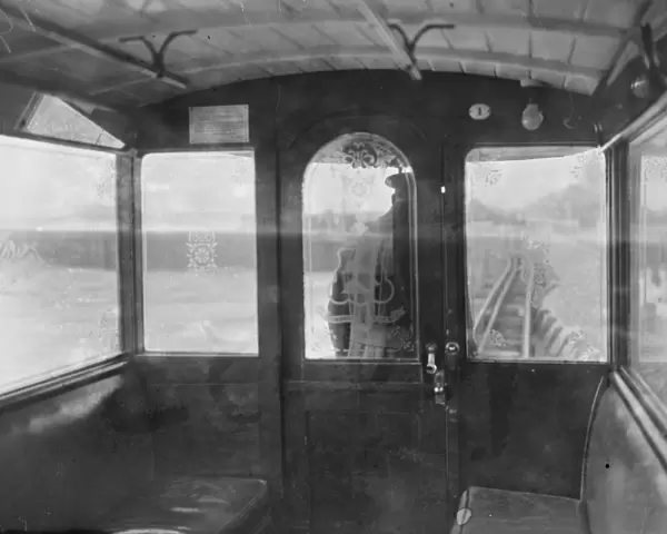 Inside a carriage of the Volks Electric Railway, Brighton 10th February 1936