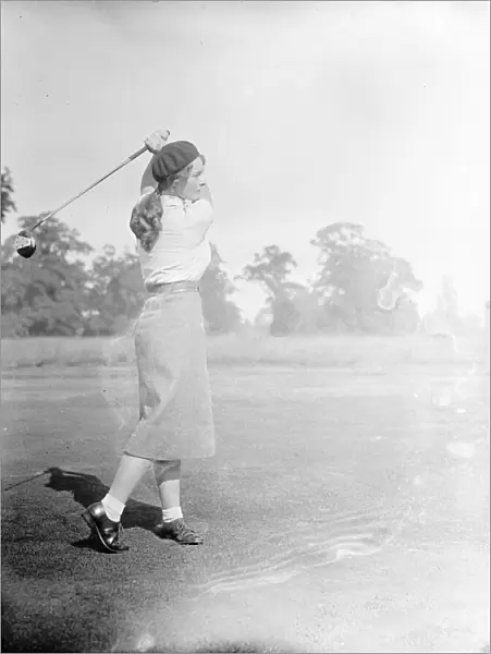 Miss Pauline Rowand Harker of Royal Ashdown Forest in play during practice on the