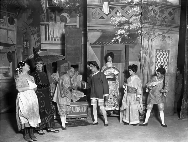 Convalescent soldiers in pantomime at Eastbourne, Sussex. 9 January 1918