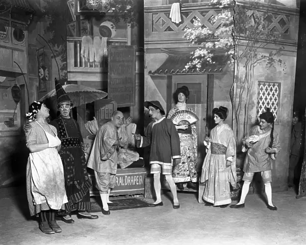 Convalescent soldiers in pantomime at Eastbourne, Sussex. 9 January 1918