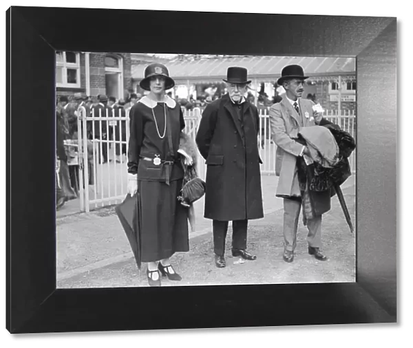 Goodwood Racecourse West Sussex Mrs Bevis, Mr Winans, Colonel Bevis. 29 July 1924