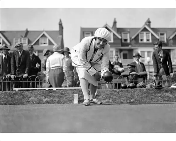 The first Open Bowls Tournament for Women, at Eastbourne. Photographed here is