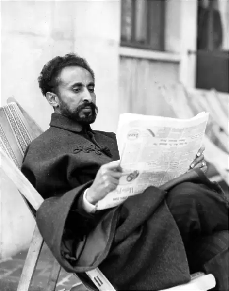 Emperor Haile Selassie I of Abyssinia is enjoying a seaside holiday at Eastbourne