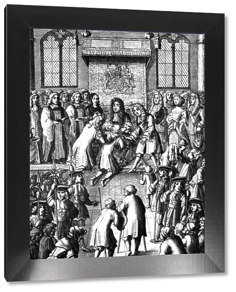 Charles II healing the Kings Evil by the Royal Touch John Browne, Adenochoiradelogia
