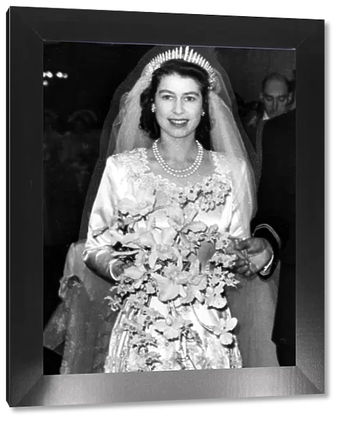 Princess Elizabeth leaving Westminster Abbey London after her wedding 1947