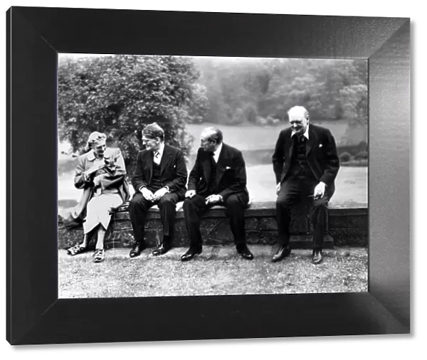 At the home of Winston Churchill in Chartwell, Westerham, in Kent, are left to right