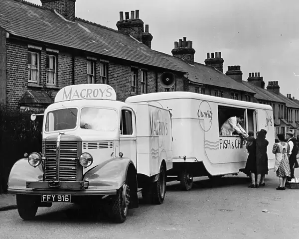 A travelling fish and chip shop for the villages. This mammoth van, owned by H. C