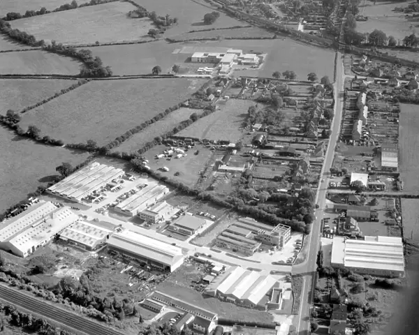 Aerial view of Edenbridge Kent. industrial estate, bottom left is within the town envelope