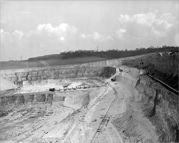 Chalk quarry for cement. Greenhithe, Kent - 1953