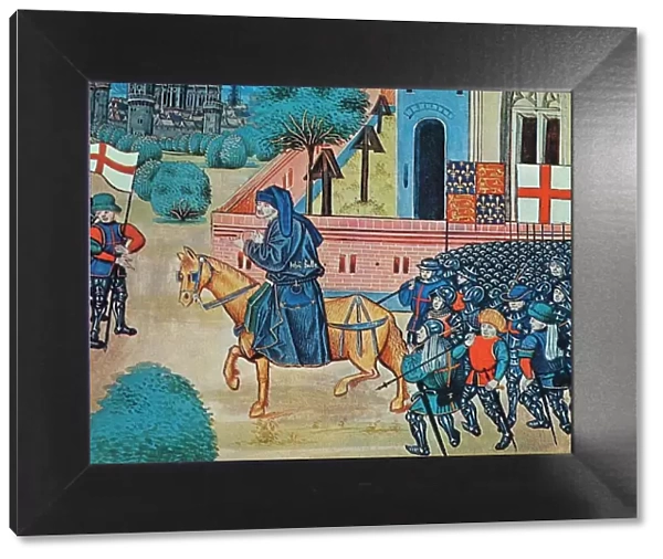 The Peasants Revolt 1381. John Ball, the mad priest of Kent preaching to the peasants