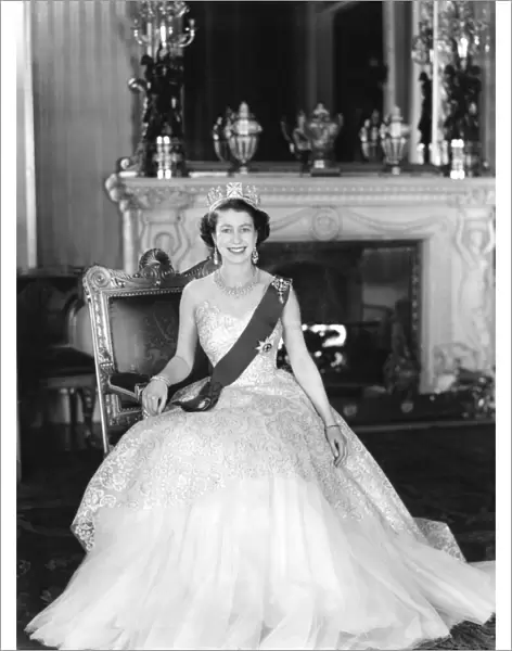Portrait of Her Majesty Queen Elizabeth II Buckingham Palace 1953