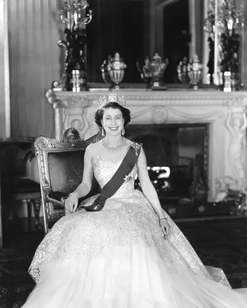 Portrait of Her Majesty Queen Elizabeth II Buckingham Palace 1953