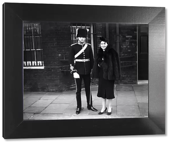 Levee at St Jamess Palace, London. 2nd Lieutenant Eric Williams and his mother