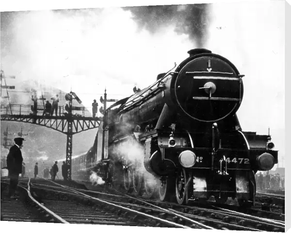 The Flying Scotsman leaving Kings Cross on the first non stop run to Edinburgh May