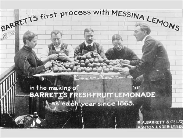 Advertisement for Barretts Fresh Fruit Lemonade undated