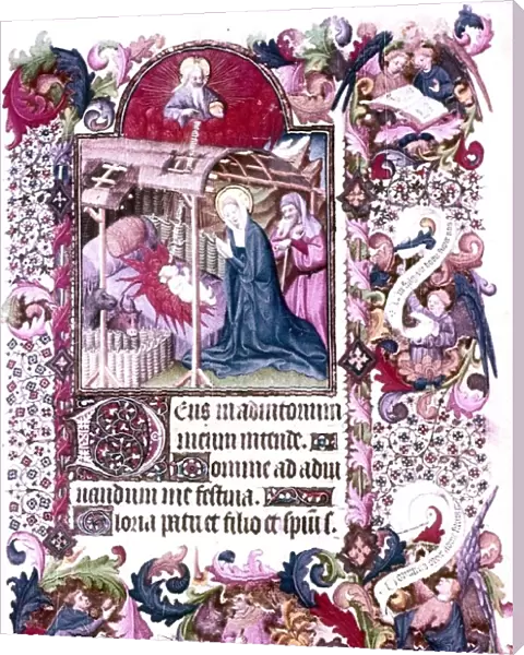 Nativity and Adoration. Book of Hours, French 1407