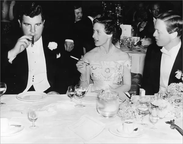 HRH Princess Margaret attending a charity ball in aid of the Dockland Settlement