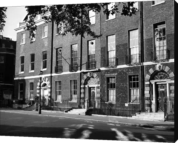 Houses in Bedford Square, Bloomsbury, London, England 1950s fifties