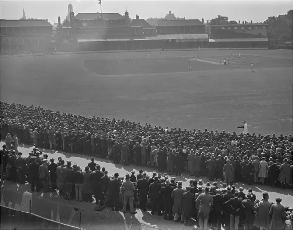 A panoramic view of the Oval during the 1930 test match 16 August 1930 History