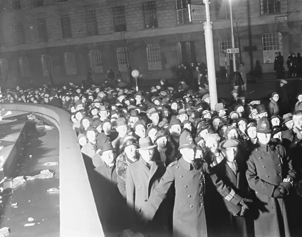 The all night queue for lying in state of King George V at Westminster Hall, at