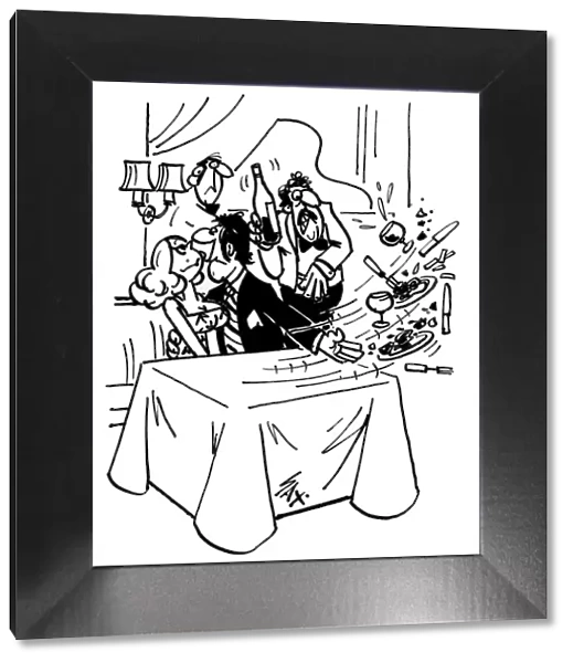 Cartoon by Sax Another satisfied customer. Not right now waiter, I m being served already