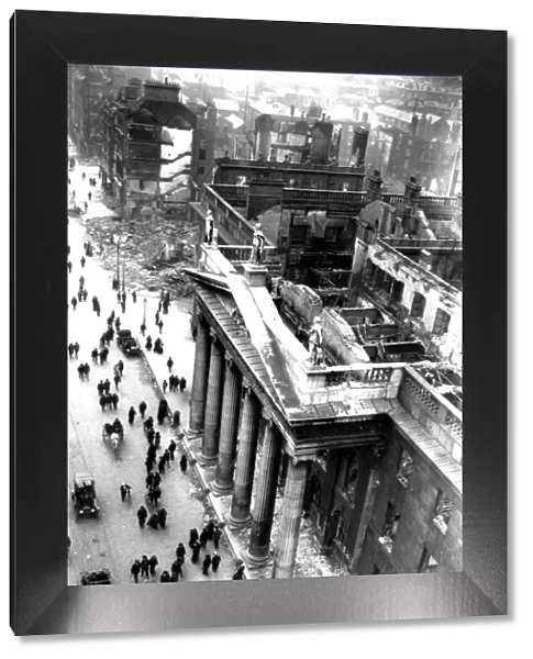 Dublins main city centre post office, gutted by fire during the 1916 Easter Rising