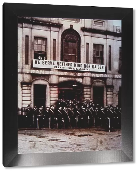 Ireland, 1916: Easter Rising. Citizen army parading outside liberty hall during WW1