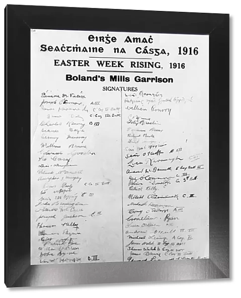 Easter Rising Ireland - 1916 Signatures of members of Bolands Mill Garrison commanded