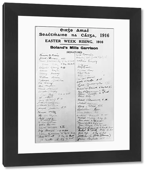 Easter Rising Ireland - 1916 Signatures of members of Bolands Mill Garrison commanded