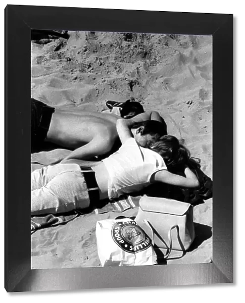 Young couple on the beach 1960s love couple romance romantic for valentines