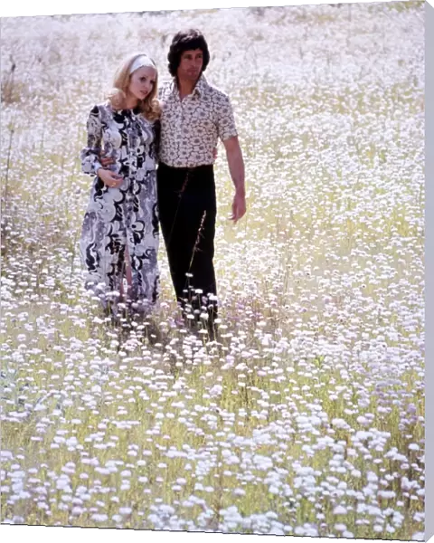 Couple walking through a field of daisies love couple romance romantic for valentines